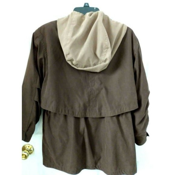 Women's FLEET STREET All-Weather Jacket BROWN with Removable Hood Size Small - Picture 2 of 2